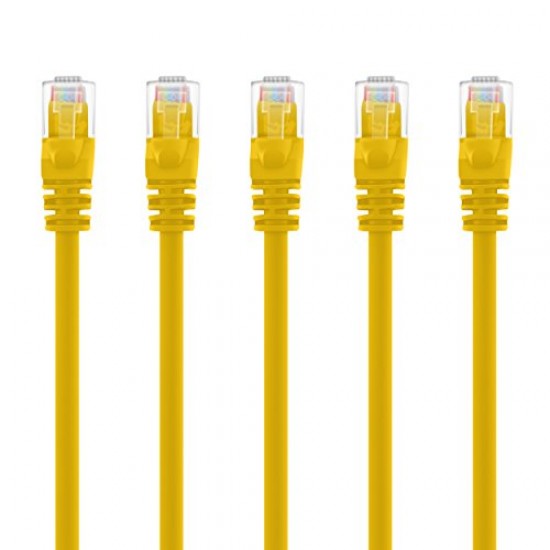 GearIT 20-Pack, Cat5e Ethernet Patch Cable 2 Feet - Snagless RJ45 Computer LAN Network Cord, Yellow