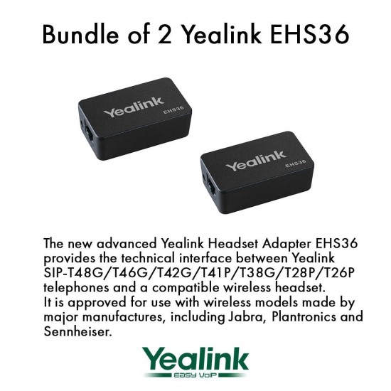 Yealink EHS36 - Bundle of 2 IP Phone Wireless Headset Adapters