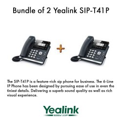 Yealink SIP-T41P - Bundle of 2 Gigabit Color IP Phone Revolutionarily New Design 3 VoIP Accounts