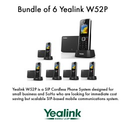 Yealink W52P Bundle of 6 Cordless Phone for business solutions up to 5 VoIP Acct