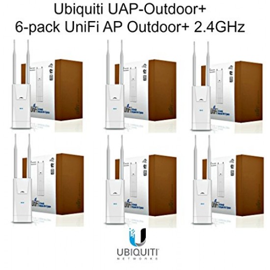 Ubiquiti UAP-Outdoor+ 6-pack UniFi AP Outdoor+ 2.4GHz PoE 802.11n 300Mbps 600ft
