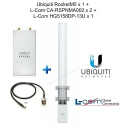 Ubiquiti RocketM5 X1 + RPSMA Plug NMale X2 + 5.8GHz 13dBi Dual Omni Antenna X1