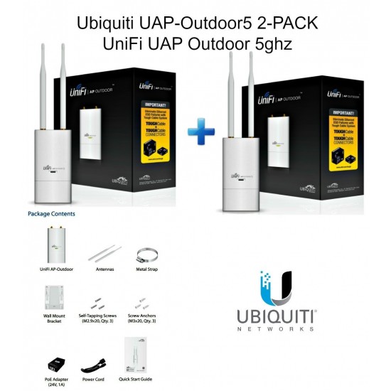 Ubiquiti UAP-Outdoor5 2-PACK UniFi UAP Outdoor 5ghz, UAP Outdoor5, UAP-Outdoor 5