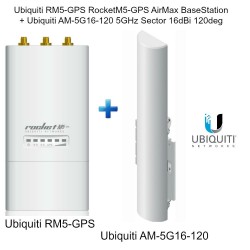 Ubiquiti RM5-GPS RocketM5 GPS M5GPS + AM-5G16-120 5GHz AirMax Sector 16dBi 120