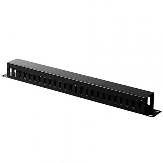 Lancher 19 Inch 1U Cable management Horizontal Cable Rack Mount manager with mounting screws for service rack cabinet 24 slot Finger Duct with Cover