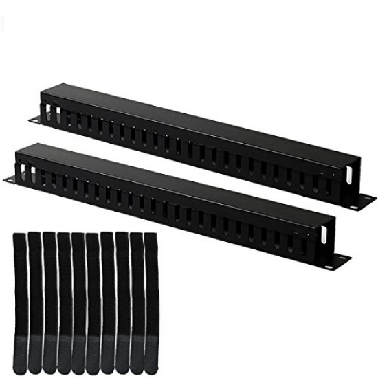 Lancher 19 Inch 1U Cable management Horizontal Cable Rack Mount manager with mounting screws for service rack cabinet 24 slot Finger Duct with Cover
