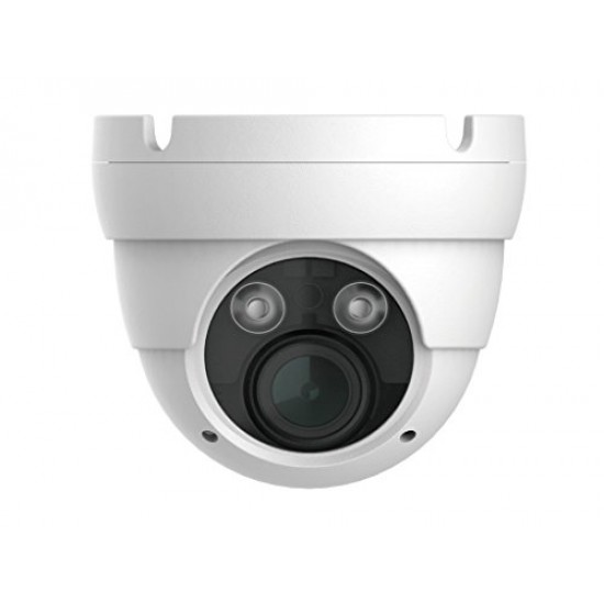 IP PoE Starlight Eyeball Dome HD Security Camera CCTV - H.264, 2.1MP, 1920x1080, Indoor Outdoor, Digital WDR, IP66 Weatherproof, IR Night Vision US-IP-IRD2M02VF-W
