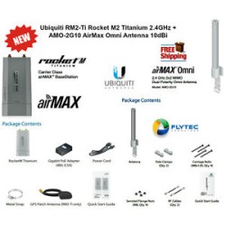 Ubiquiti RM2-Ti Rocket M2 Titanium 2.4GHz + AMO-2G10 AirMax Omni Antenna 10dBi