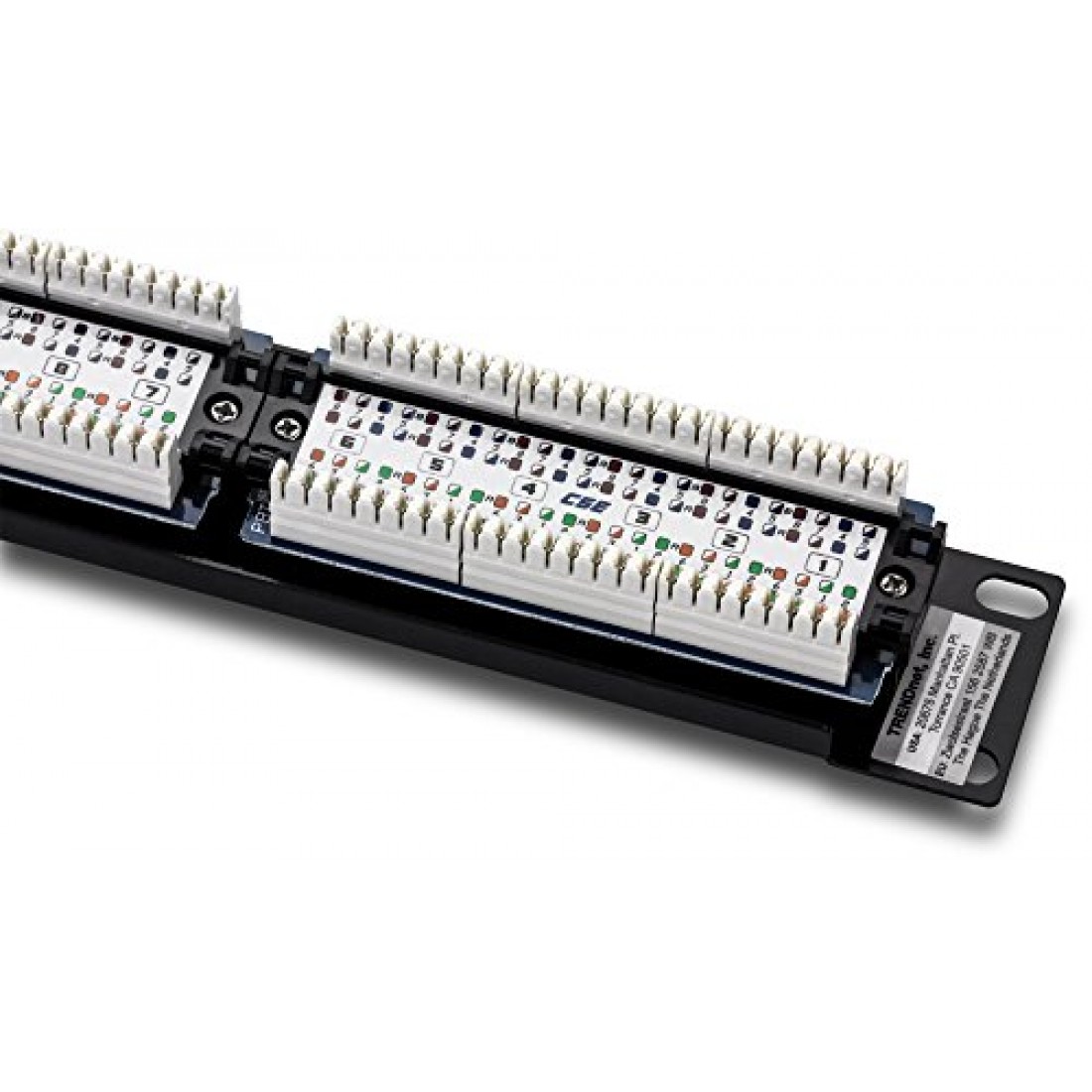 Panneau De Brassage 1U 24 Ports RJ45 Cat.5e - Compatible Rack 19", Gestion Des Câbles, Code Couleur T568A/B