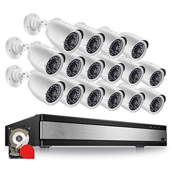 CCTV 16CH DVR Record FULLHD 2.4MP 1080P Outdoor Home Security Cameras System Kit