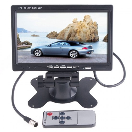 7MONITOR &bull;  With 7 inch LED backlight color TFT LCD display monitor.&bull;  With 2 AV input. AV1 connects to car DVD, VCR